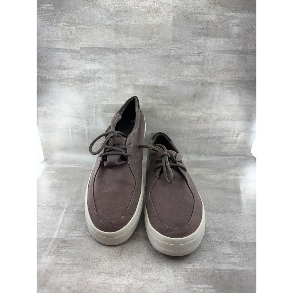 Sperry Top-Sider Men STS18029 Gray Canvas Moc Toe Lace Up Sneakers Size 10
